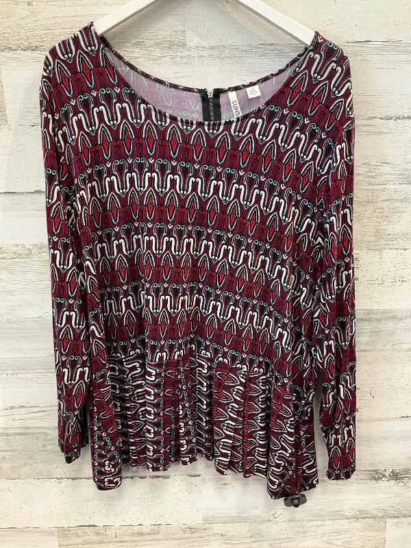 Top Long Sleeve By Clothes Mentor In Red, Size: 3x