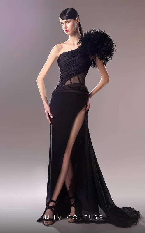 MNM Couture G1618 - One Shoulder Evening Gown with Slit