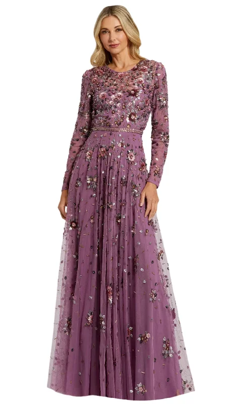 Mac Duggal 10063 - Long Sleeve Embellished Evening Dress