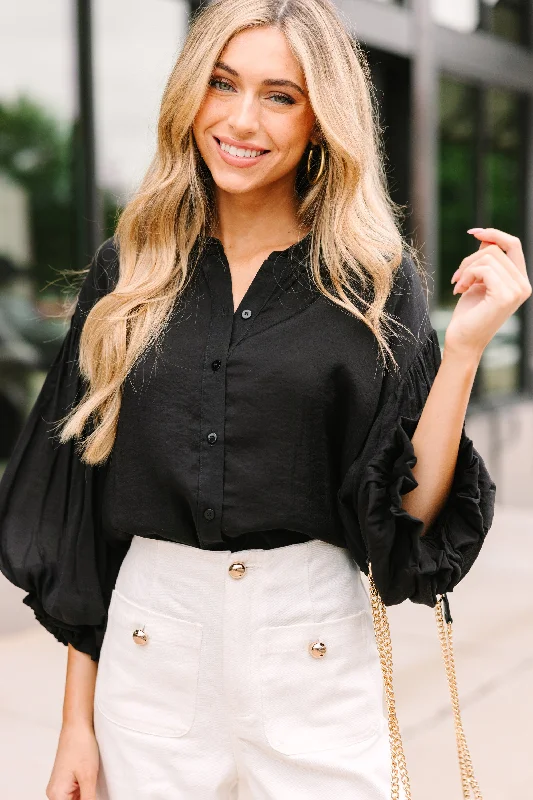 Fate: Far From Over Black Puff Sleeve Blouse