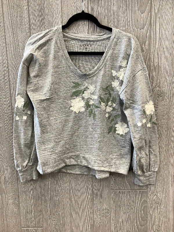 Top Long Sleeve By Loft In Grey, Size: S