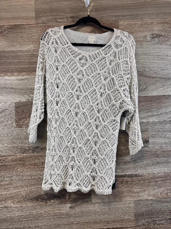 Top Long Sleeve By Chicos In Grey, Size: L