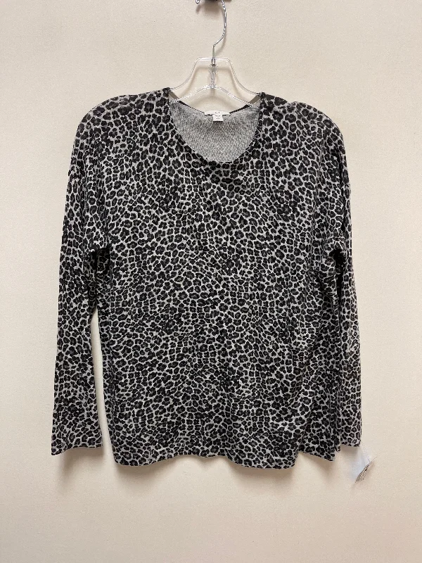 Top Long Sleeve By J Jill In Animal Print, Size: Petite   Xs