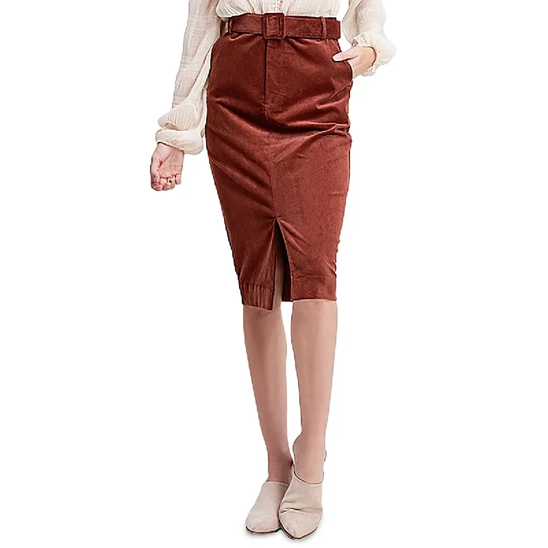 Womens Courderoy Pencil A-Line Skirt