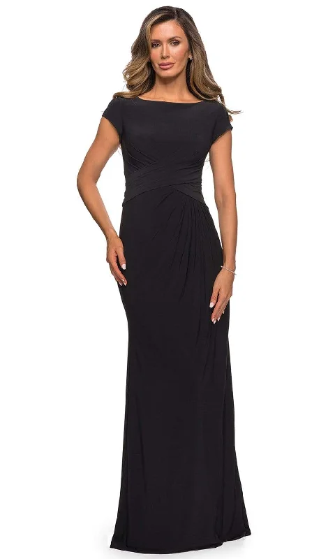 La Femme - 28026 Bateau Neck Jersey Evening Dress