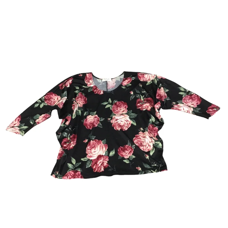 Top Long Sleeve By Kim & Cami In Floral Print, Size: M