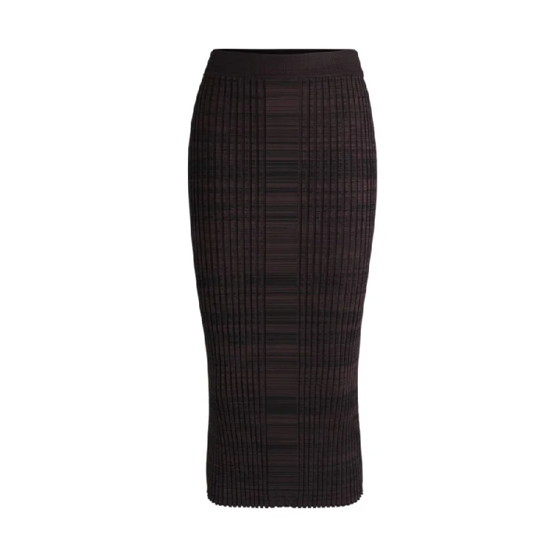 Ribbed-knit midi skirt in moulin yarns