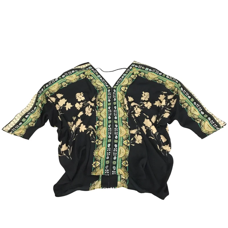 Top Long Sleeve By Rose And Olive In Black & Green, Size: M