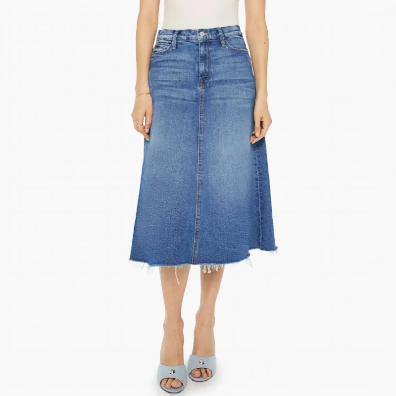 The Circle Midi Fray Skirt In Dream Team