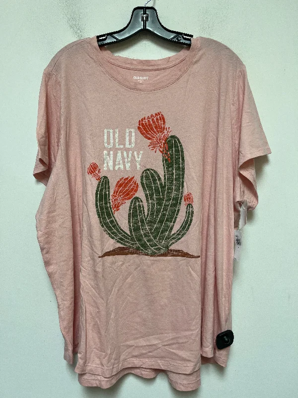 Pink Top Short Sleeve Basic Old Navy, Size 3x