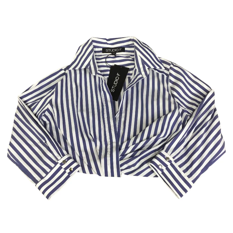 Top Long Sleeve By Cma In Blue & White, Size: M