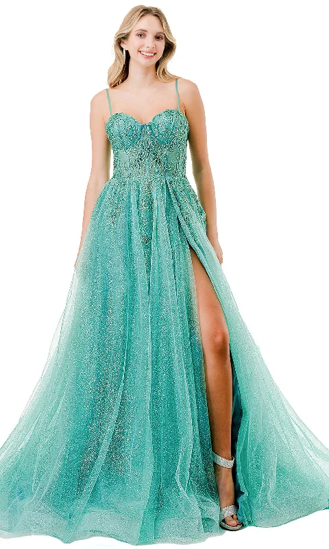 Aspeed Design L2846B - Sleeveless Illusion Corset Evening Gown