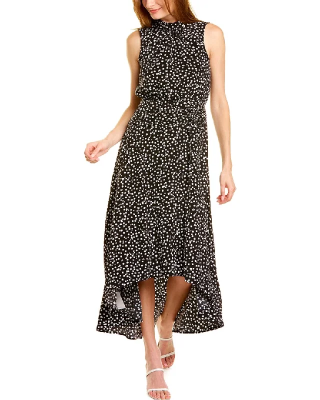 KARL LAGERFELD Printed Mock Neck Maxi Dress