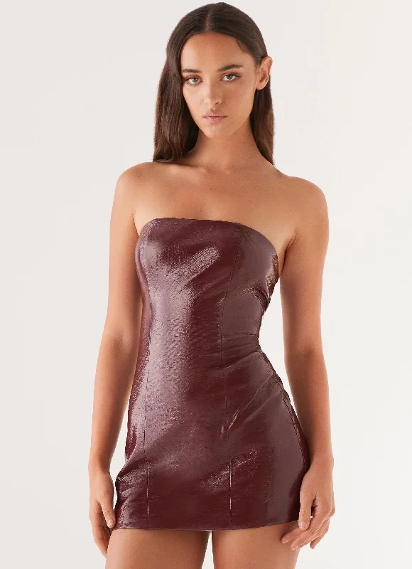 Big Shot Strapless Mini Dress - Merlot