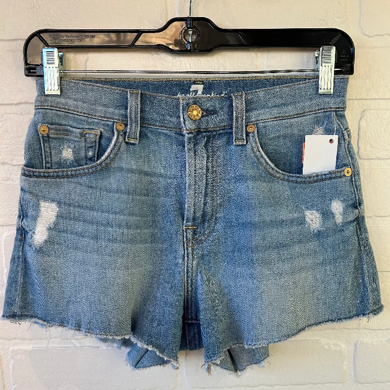 Shorts By 7 For All Mankind In Blue Denim, Size: 0