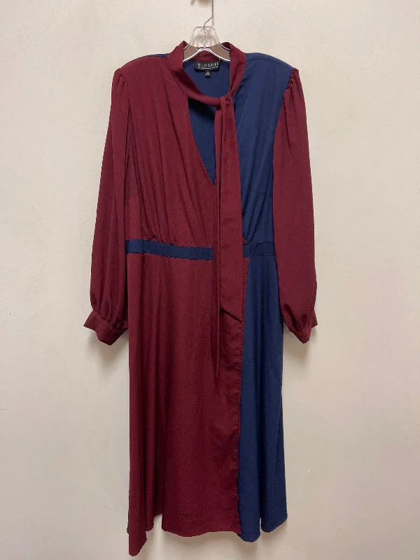 Dress Casual Maxi By Eloquii In Blue & Red, Size: 1x