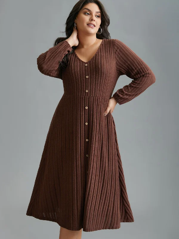 Stretchy Waist Defining Knit Midi Dress