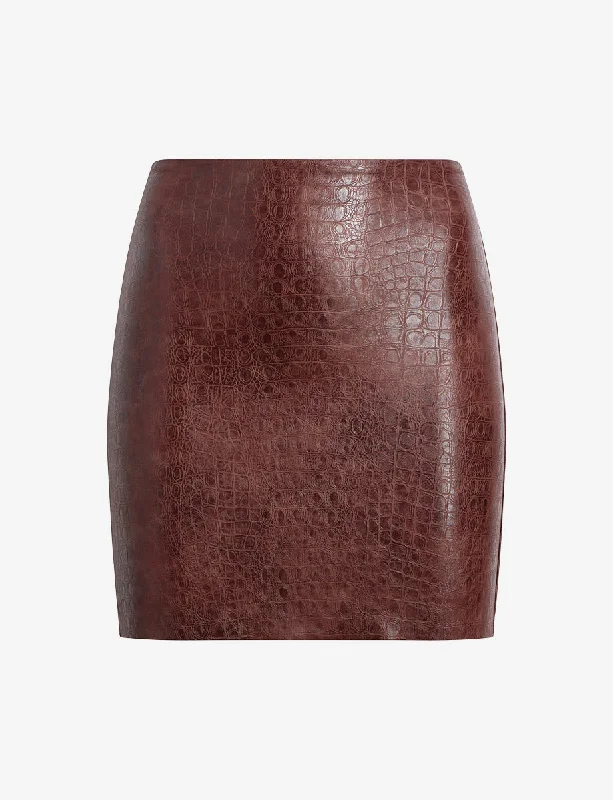 Faux Leather Animal Micro-Mini Skirt