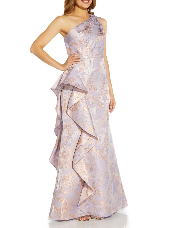 Womens Metallic Maxi Evening Dress