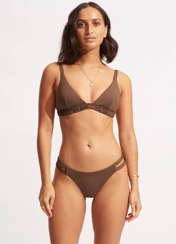 Seafolly Collective Gathered Fixed Tri Bra - Tiramisu