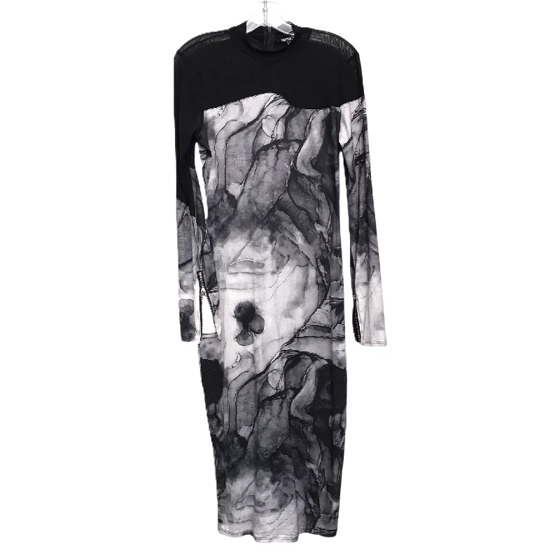 Dress Casual Maxi By Capsulle  In Black & Grey, Size: L