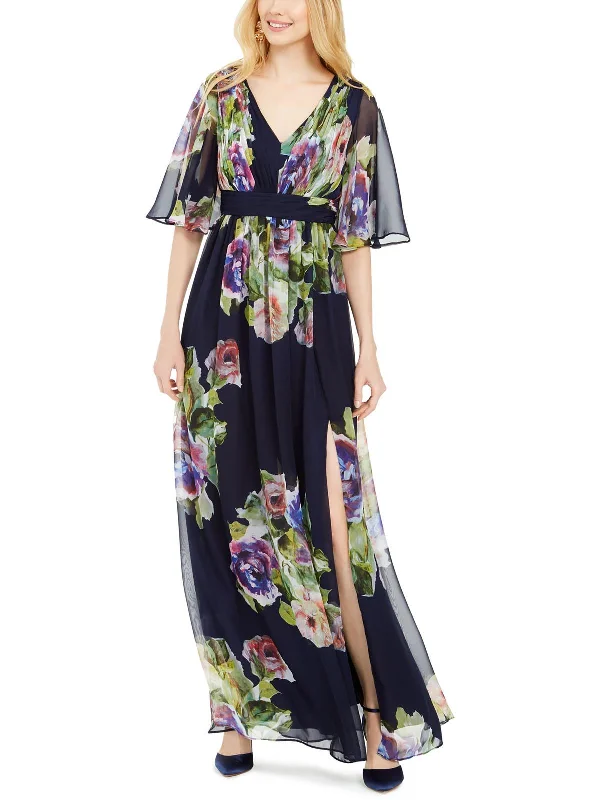 Womens Floral Maxi Evening Dress