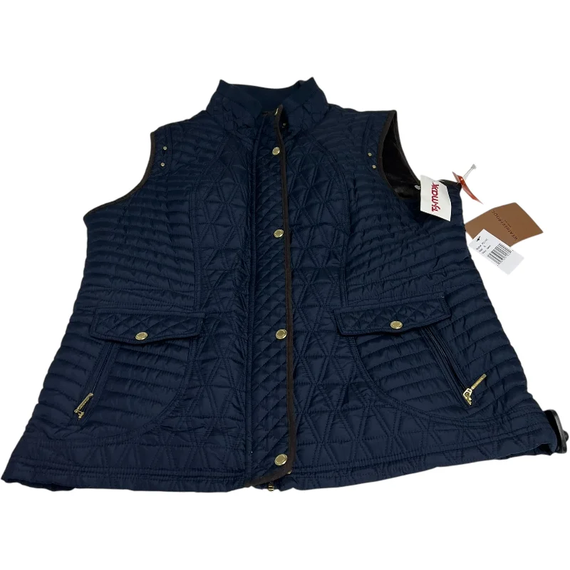 Vest Puffer & Quilted By Weatherproof In Navy, Size: Xl