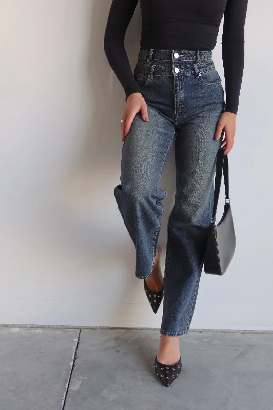 ABRAND Double Waisted Denim