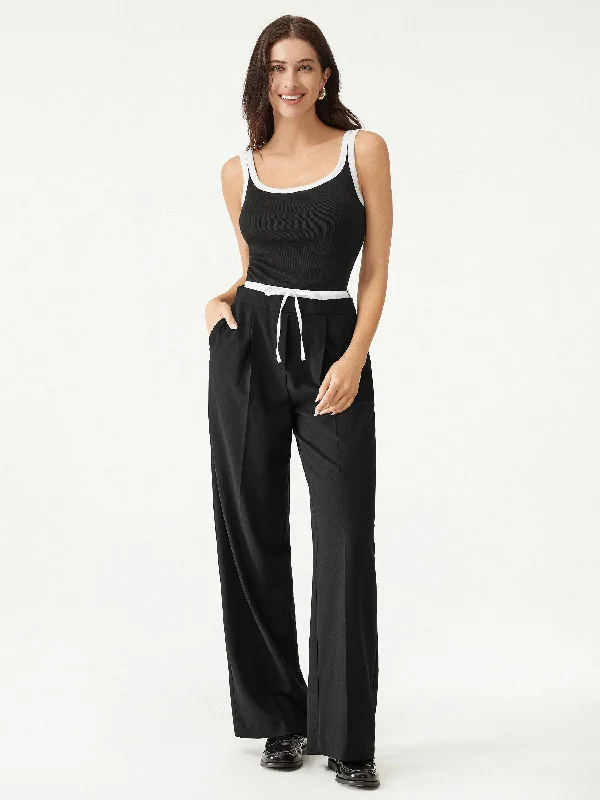 Double Waist Wide-leg Trouser