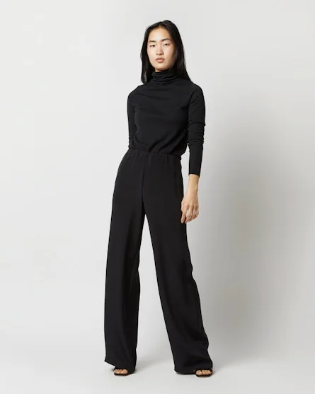 Kelly Pant Black Silk Crepe de Chine