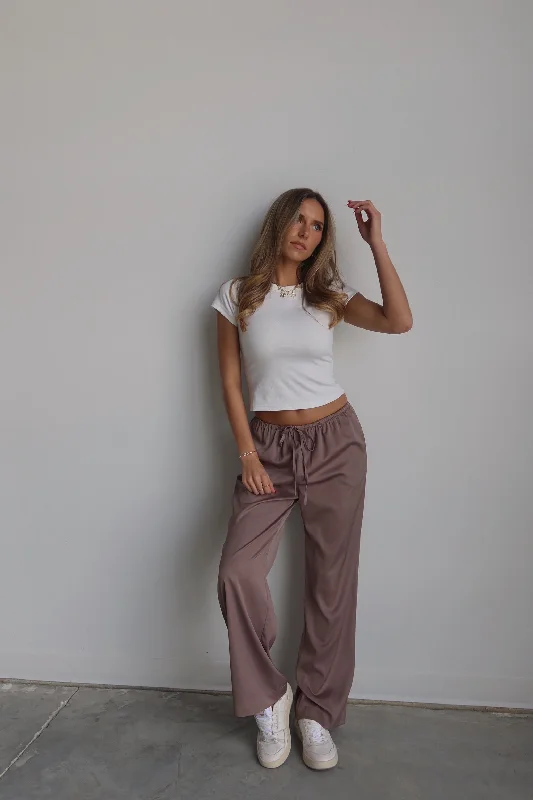 Sofia Straight Leg Satin Pants