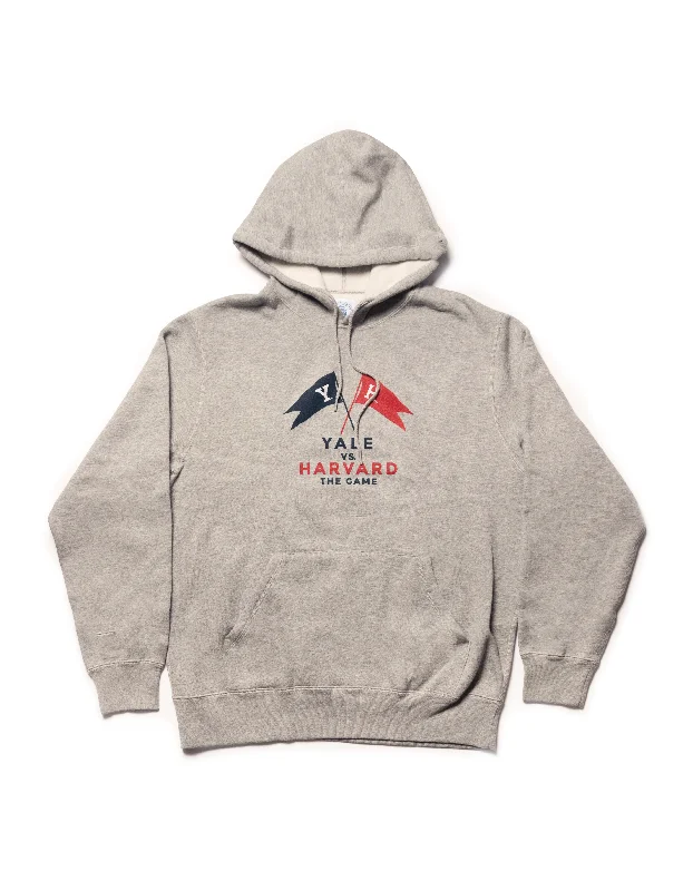 YALE X HARVARD PENNANT HOODIE - GREY