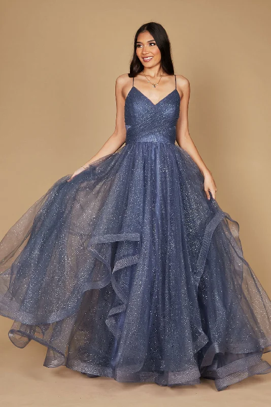 Dylan & Davids Sparkling Long Formal Ball Gown Periwinkle