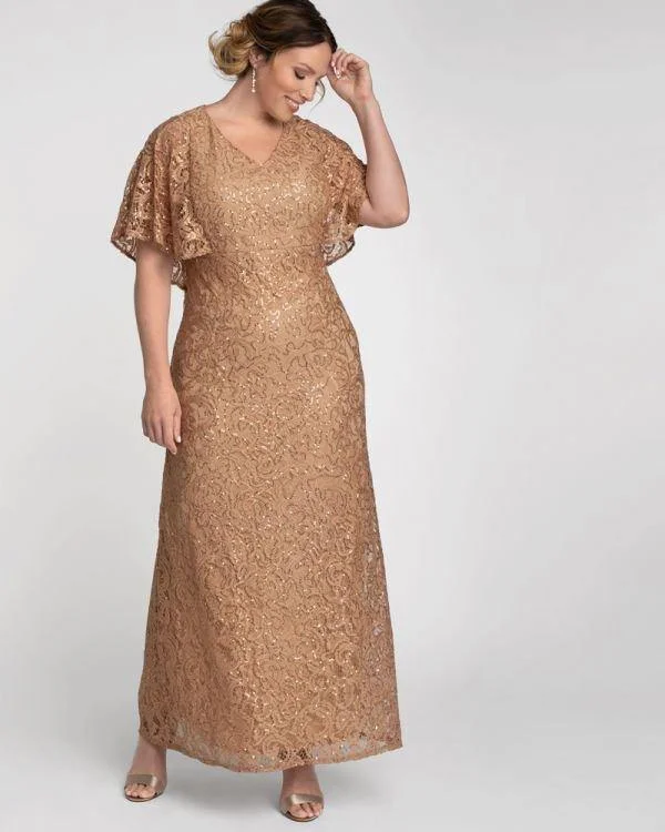 Kiyonna Celestial Cape Sleeve Gown