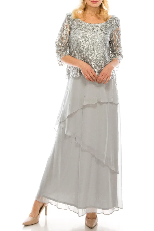 Le Bos Long Formal Mother of the Bride Chiffon Gown