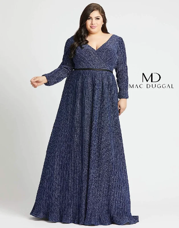 Mac Duggal Long Sleeve Plus Size Prom Dress