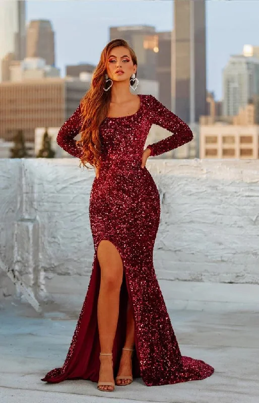 Portia And Scarlett 21031 Long Sleeve Formal Gown