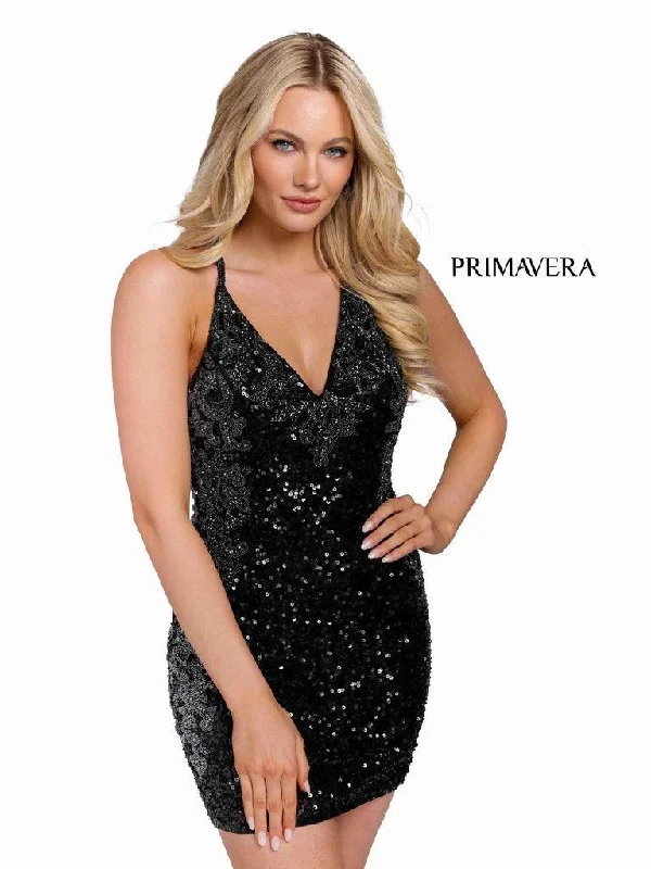 Primavera Couture Beaded Short Prom Dress 3831