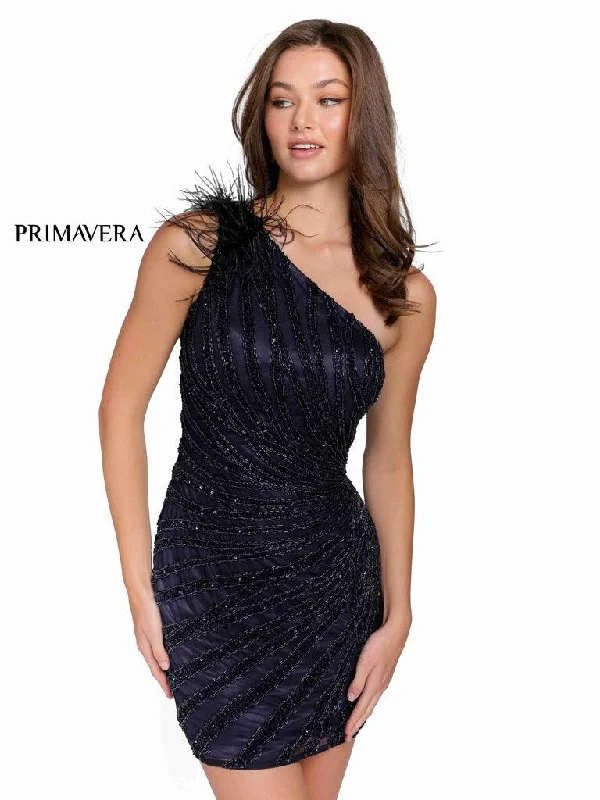 Primavera Couture Short One Shoulder Prom Dress 3834