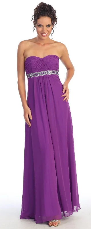 Long Prom Dress Accented with Jewel