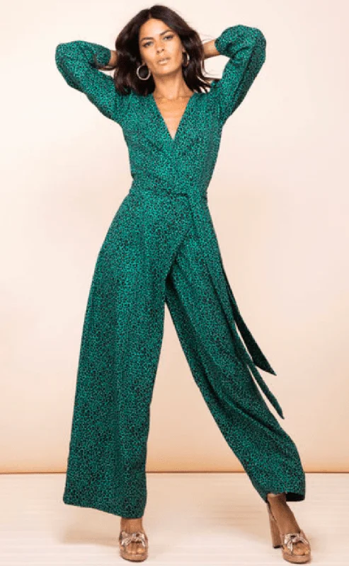 Mossie Jumpsuit in Small Green Leopard