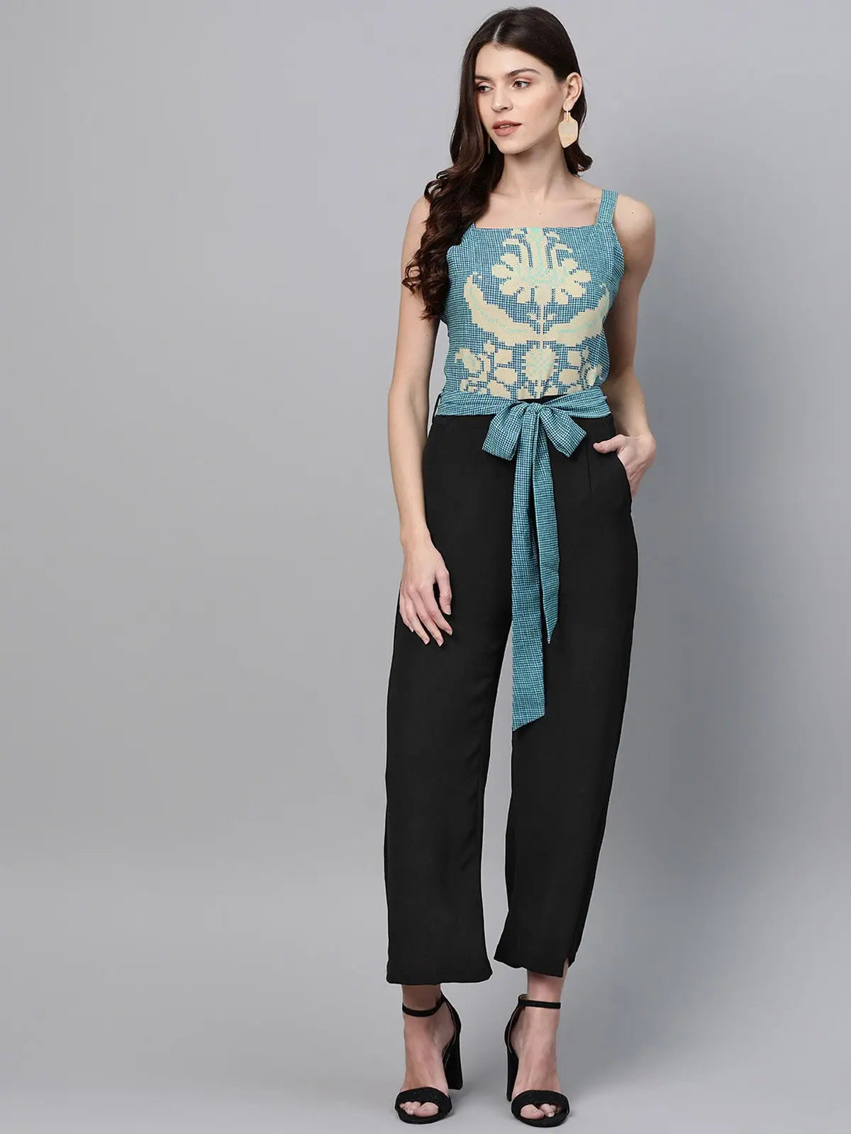 Printed Yoke Jumpsuit-ZLJS764-XS